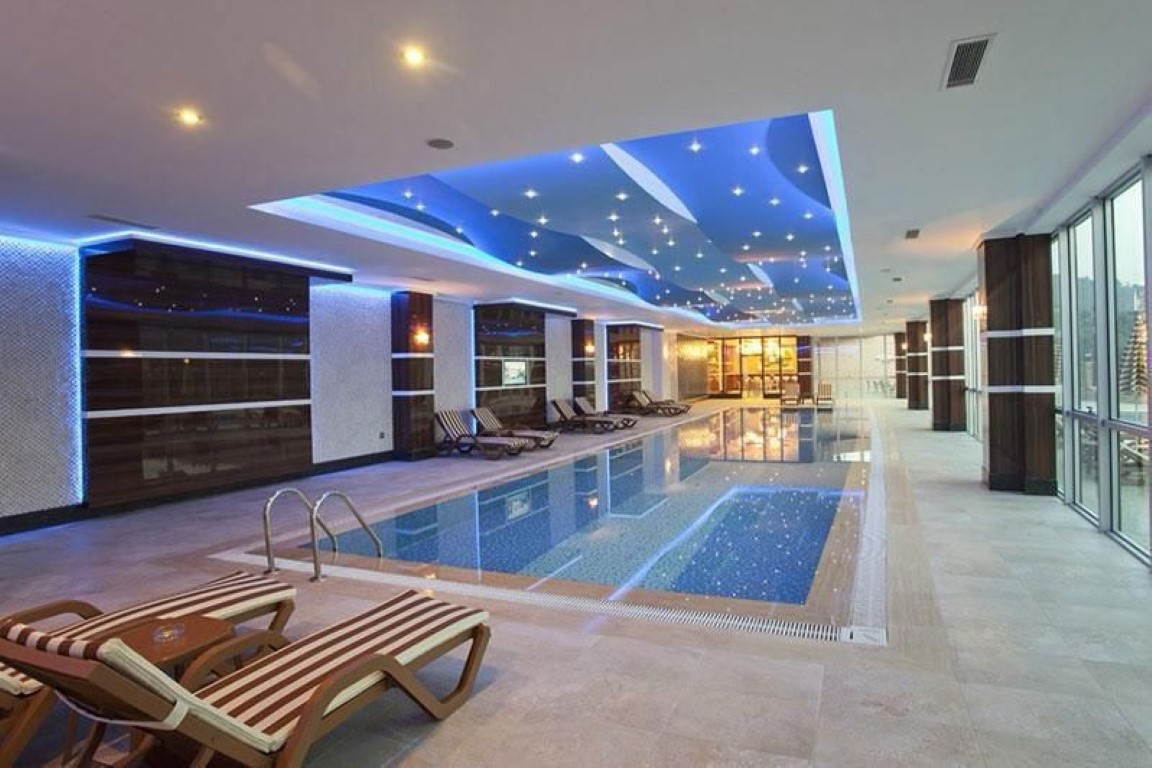 Шикарный мебилированный садовый дуплекс район Каргыджак Аланья.  - Фото 43