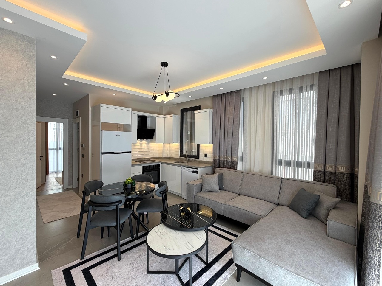 Квартира 1+1 в Алании в районе Клеопатра в 400 метрах от пляжа