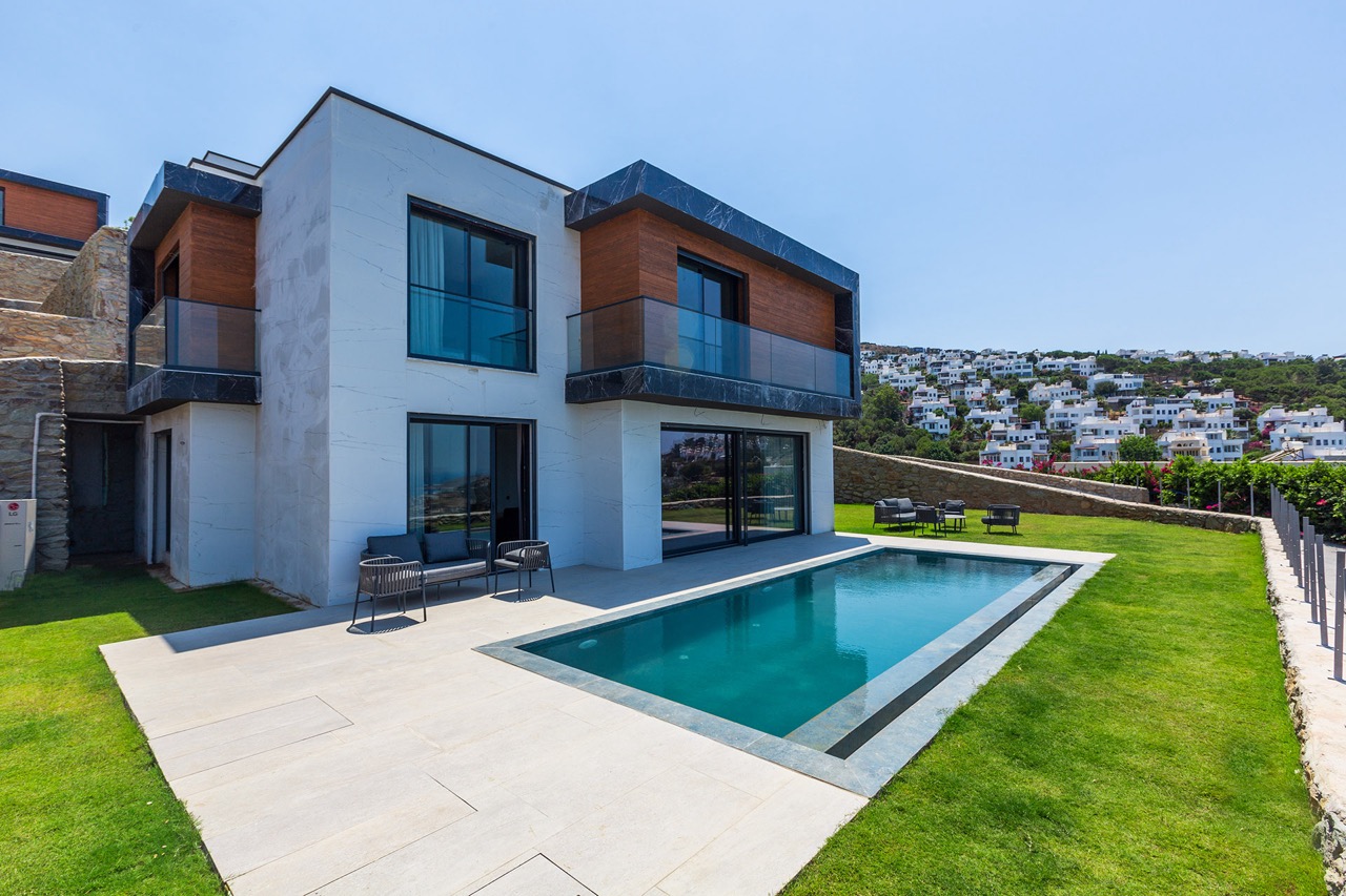 Двухэтажные виллы с личным бассейном рядом с морем в Бодруме  - Фото 13