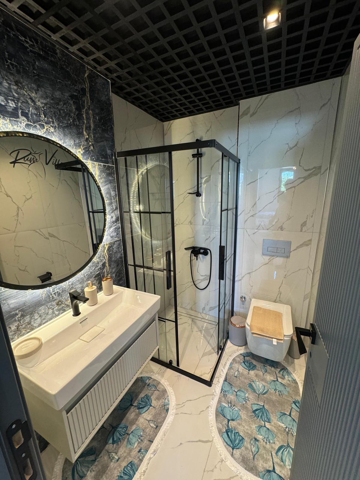 Двухуровневая вилла 3+1 в районе Инжекум с видом на море и приватной территорией - Фото 22