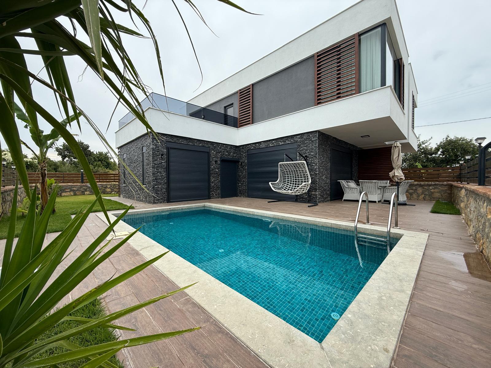 Двухуровневая вилла 3+1 в районе Инжекум с видом на море и приватной территорией - Фото 2