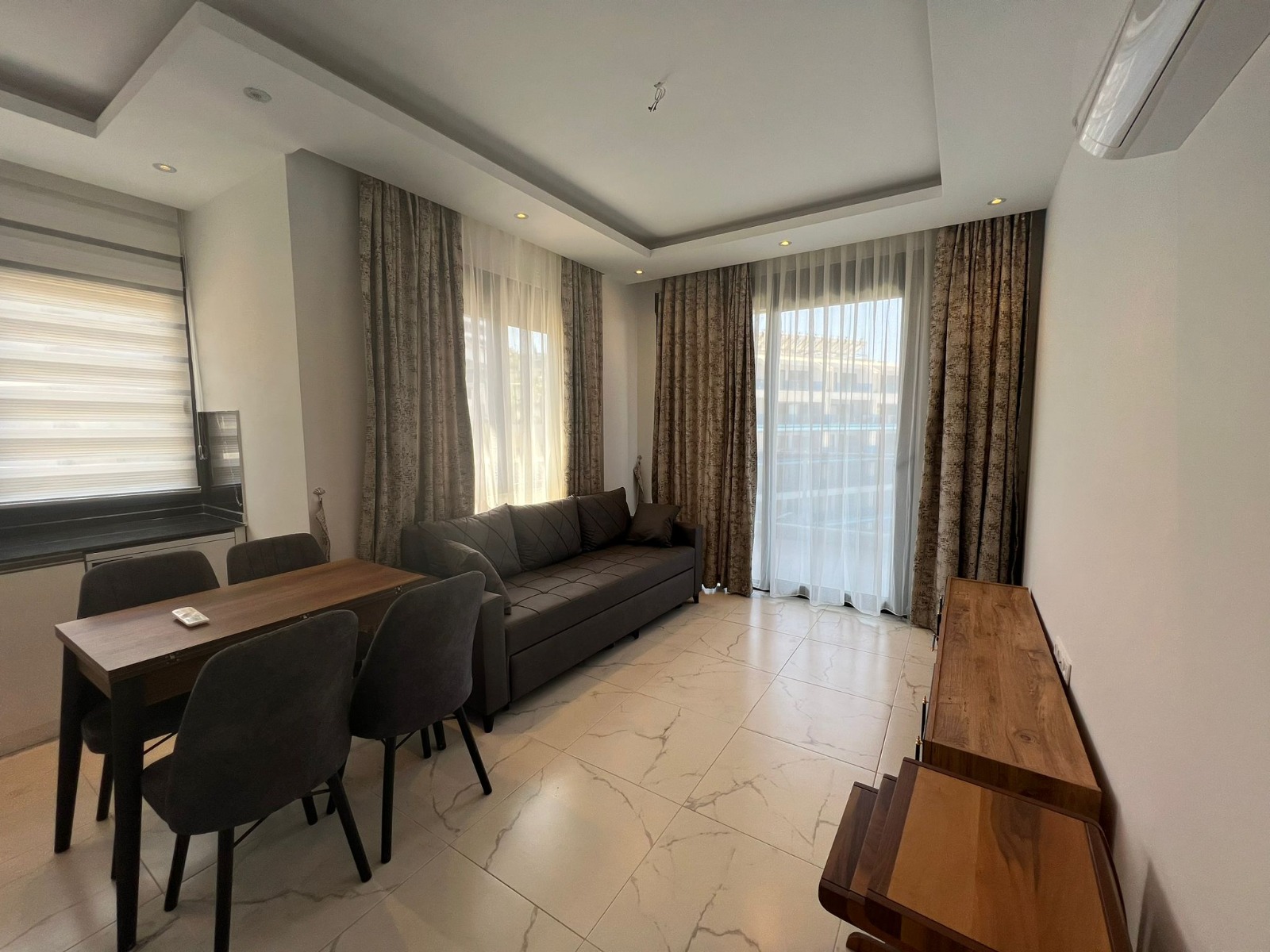 Квартира 1+1 в Алании в районе Каргыджак с мебелью и инфраструктурой - Фото 5