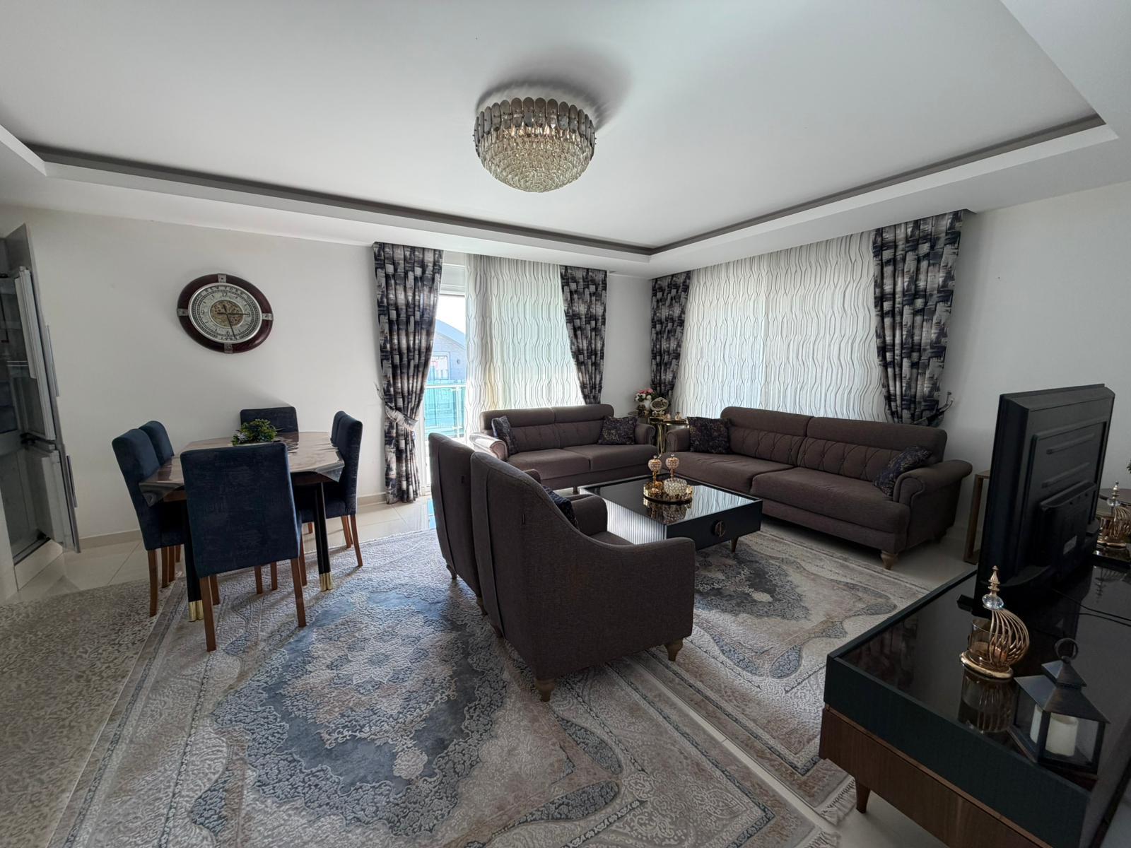 Просторный меблированный дуплекс 3+1 в Аланье, 350 м от пляжа Клеопатра - Фото 3