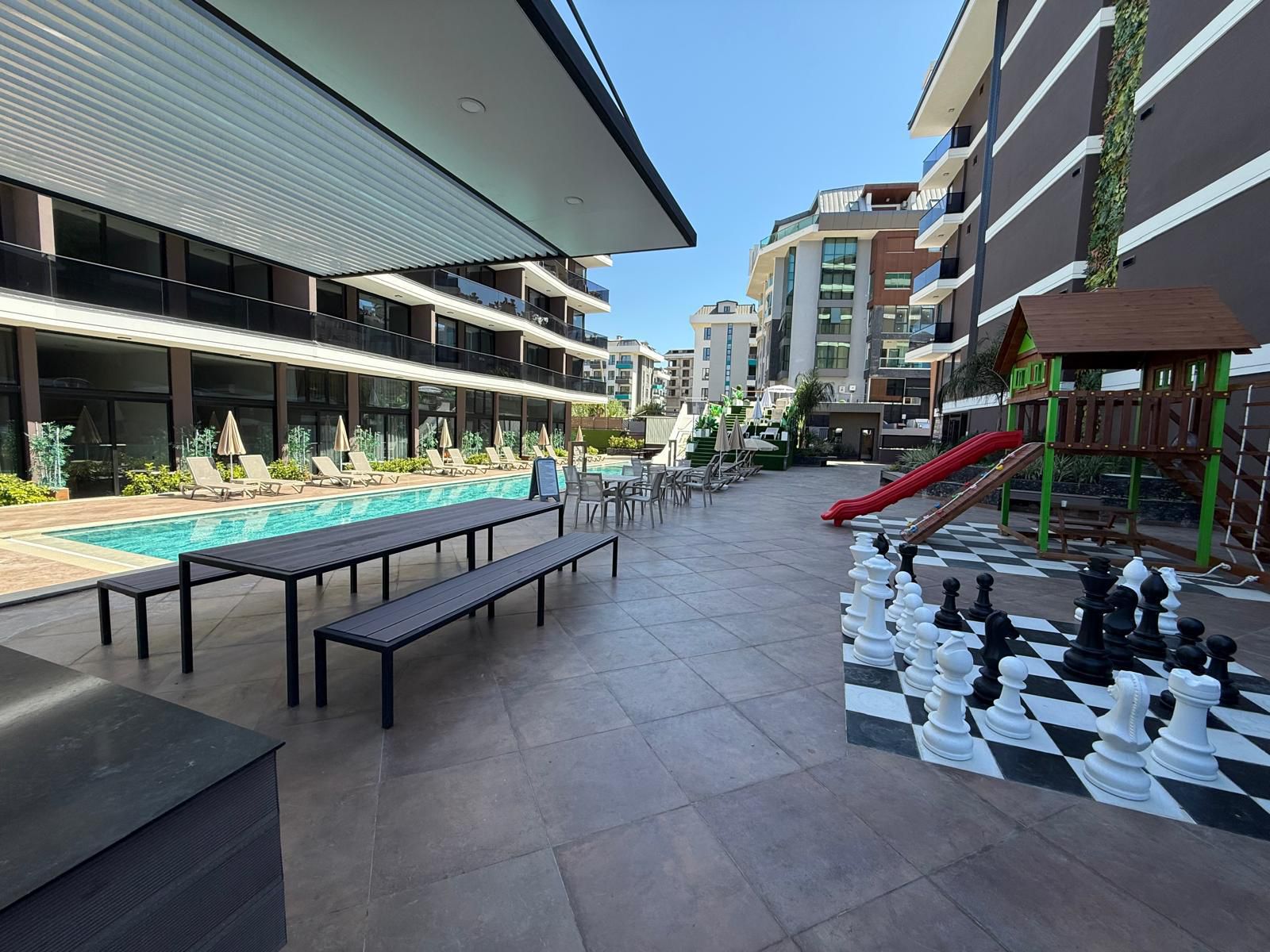 Апартаменты 1+1 в комплексе с инфраструктурой в районе Клеопатра, 450 м до пляжа - Фото 4