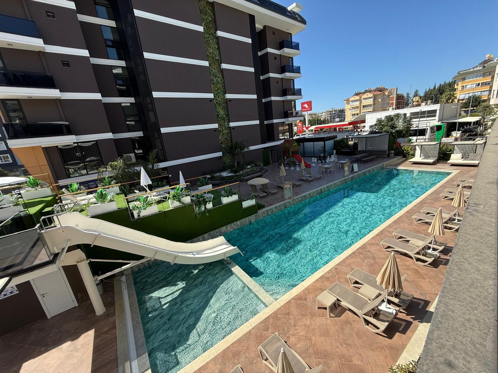 Апартаменты 1+1 в комплексе с инфраструктурой в районе Клеопатра, 450 м до пляжа - Фото 5