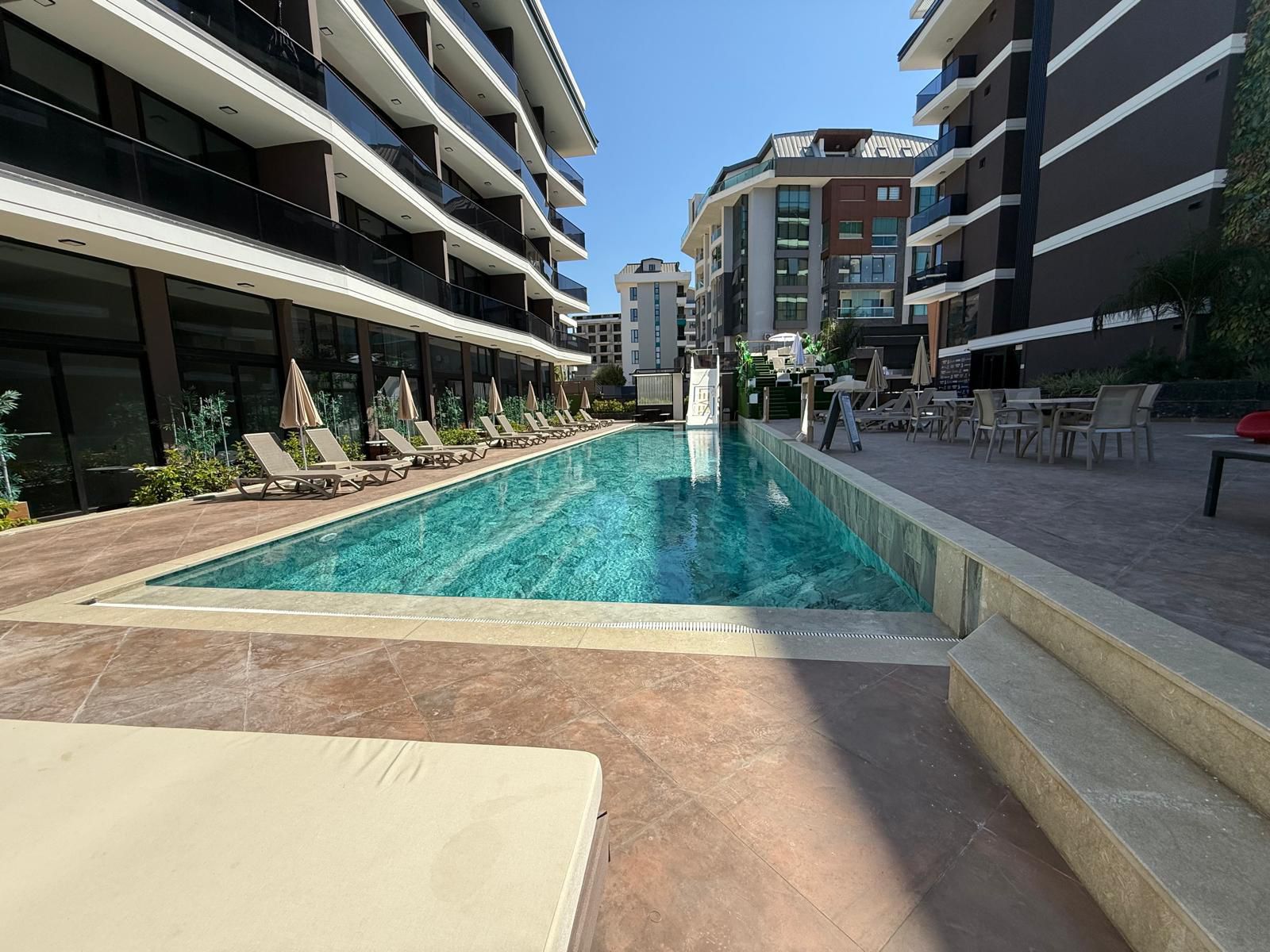 Апартаменты 1+1 в комплексе с инфраструктурой в районе Клеопатра, 450 м до пляжа - Фото 6