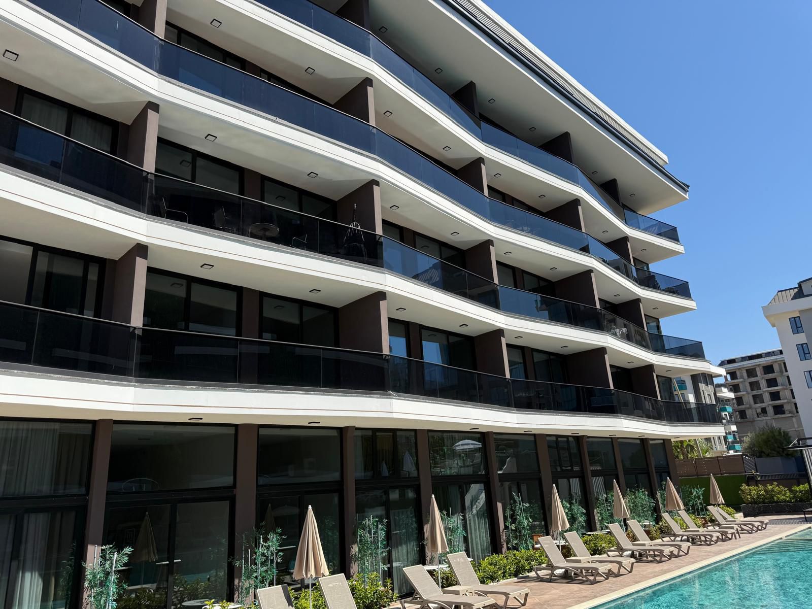 Апартаменты 1+1 в комплексе с инфраструктурой в районе Клеопатра, 450 м до пляжа - Фото 10