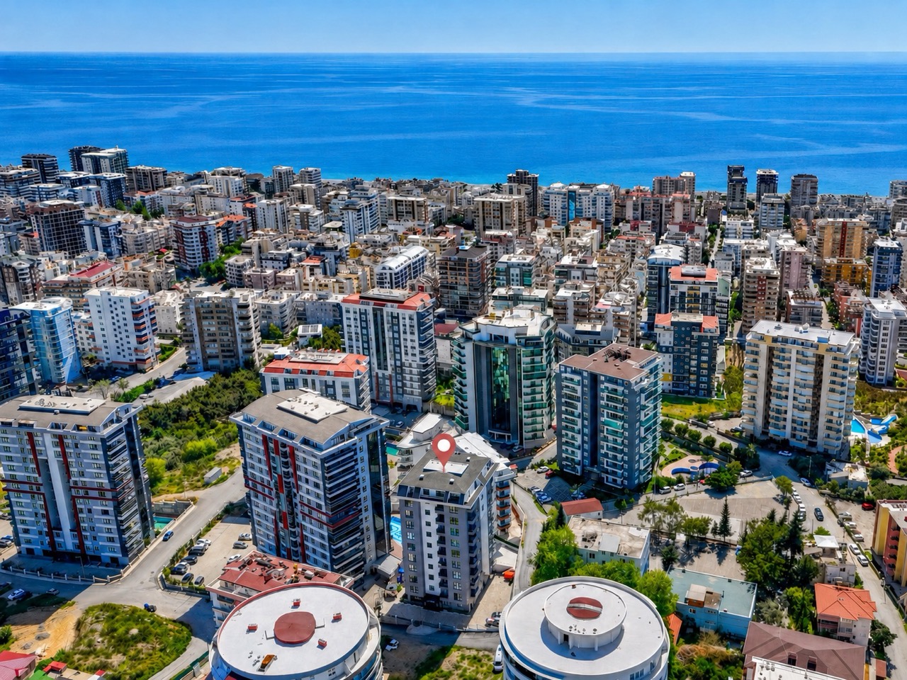 Просторная квартира 1+1 в 650 метрах от моря в Махмутларе